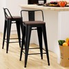 ALISH Bar Stools Set of 2,Low Back Counter Height Bar