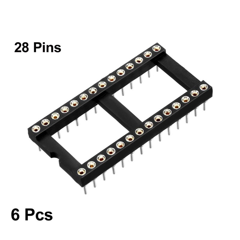 sourcing map 6pcs DIP IC Chip Socket Adaptor 2.54mm Pitch