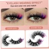 Baluue 7 Pairs Colored False Eyelashes Eyelash Stickers Fluffy False