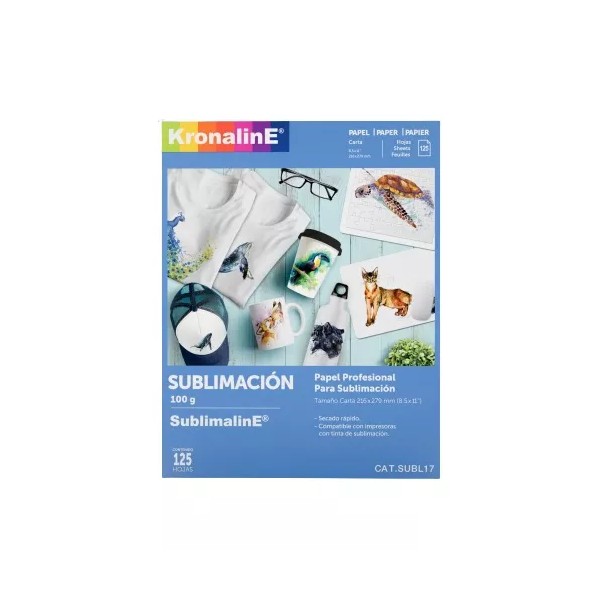 Kronaline 125 Hojas Carta Premium Sublimación Papel Sublimar Kronaline