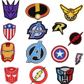 Pack of 14 Patch, Badge Patch for Clothes, Jackets, Backpacks, T-Shirt, Jeans