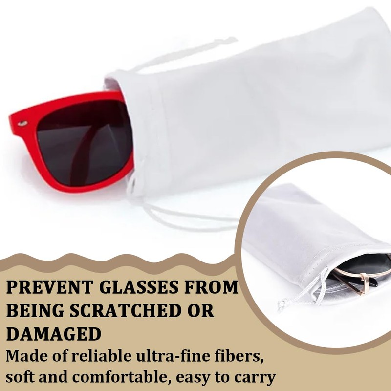 ZOWEXIQ Pack of 10 Soft Microfibre Glasses Case, Sunglasses Bag,