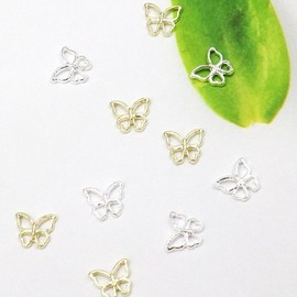 Coco Nail Metal Line Butterfly Nail Parts 2 Types (5 Pieces) / 코코네일 메탈 라인 나비 네일파츠 2종 (5개입)