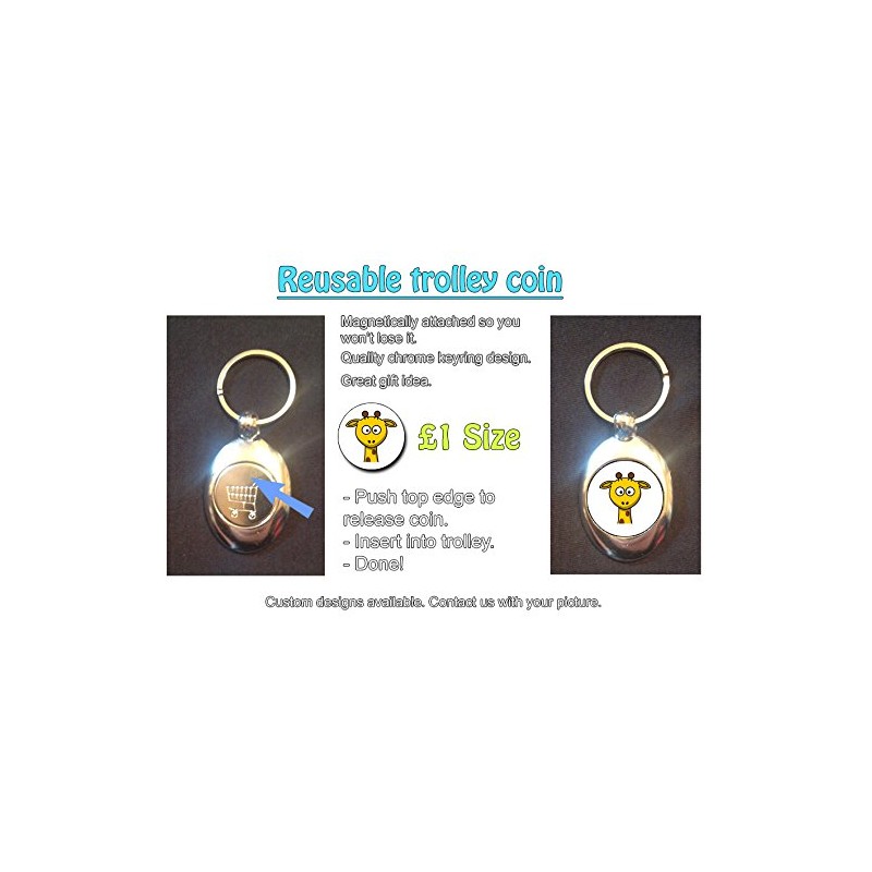 DottsMusic Cute Giraffe - Shopping Trolley Keyring - Token (£1