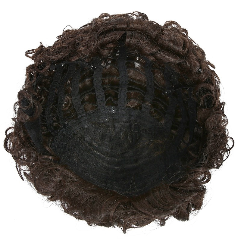 Short Curly Wavy Wigs Women Female Synthetic Hair Brown Wigs