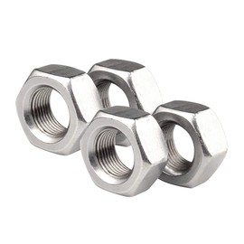 Yudesun Hardware Tools Fasteners Hex Machine Screw Nuts - 304 Stainless Steel Hexagon Head Thread Insert Lock Nut Silver M12 x 1.25 mm Pitch