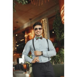 Komonee Christmas Bow Tie Green Medley Xmas Colourful Novelty Funny Bowtie Holiday Work Party Do Joke Present Gift Mens Womens Unisex