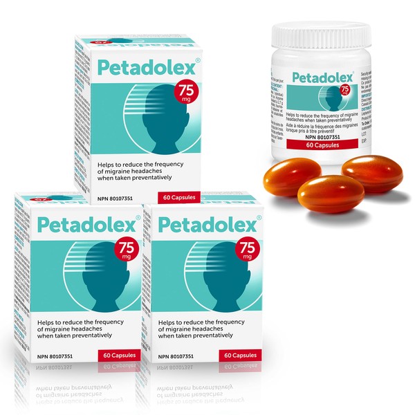 Linpharma Petadolex 75 mg Patented PA-Free Butterbur Root Extract for Migraine – 3 Btl
