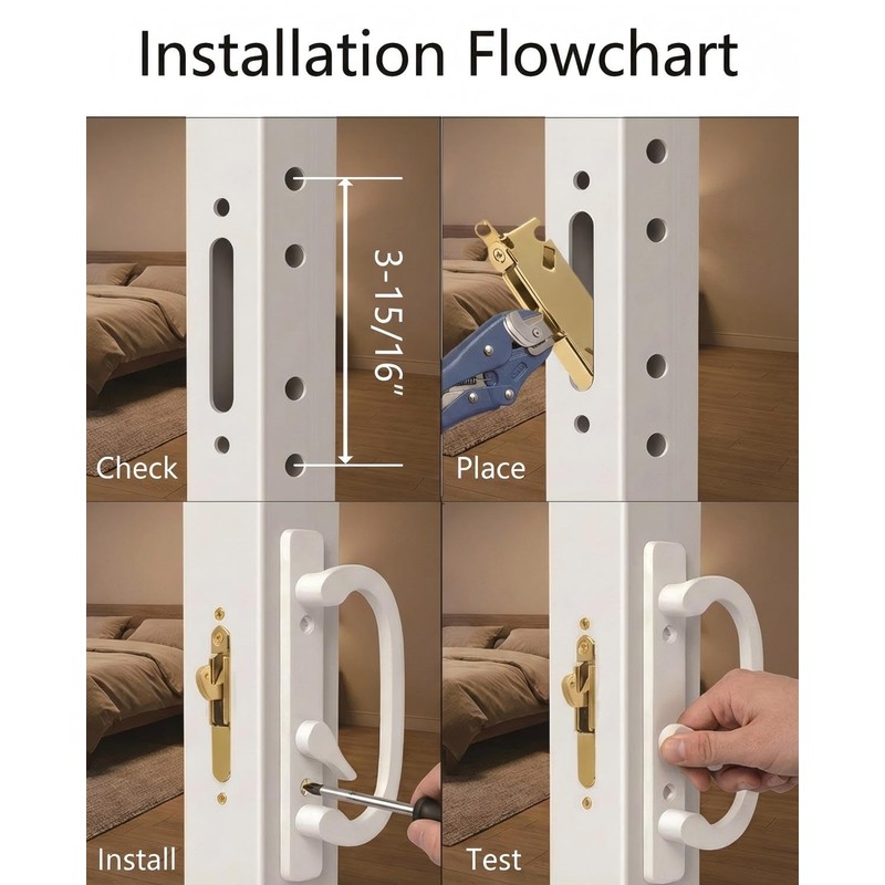 Teilmix Offset Sliding Patio Door Handle Replacement with Zinc Diecast