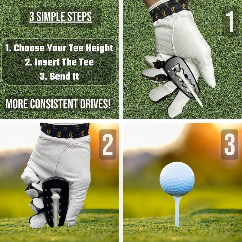 Crovakeu Adjustable Golf Tee Height Tool - Precision Tee Positioning