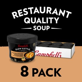 Campbell's Slow Kettle Style Roasted Chicken Noodle Soup with White Meat Chicken, 15.5 oz. Tub (Pack of 8)