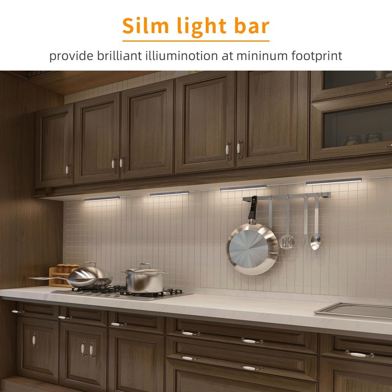 LUMILAND 6 Pcs 12-inch Led Under Cabinet Lighting Plug-in with