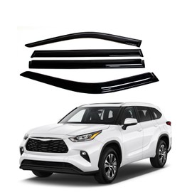 Fits Highlander 2020-2023 Acrylic Safe Smoke Window Visor Set - Sun, Rain, and Vent Protection, 4-Pieces Window Deflector Guard Kit 2mm-Thick