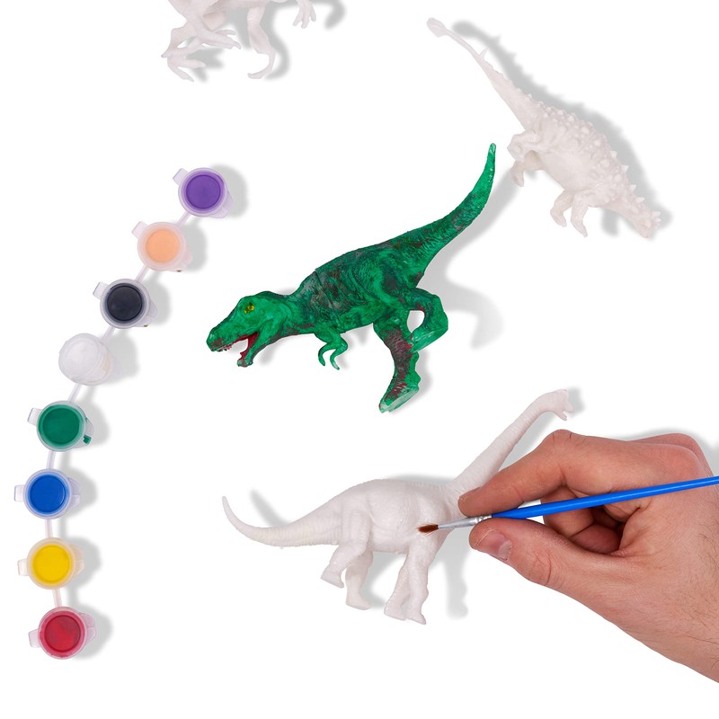 THE TWIDDLERS 20-Piece Dinosaur Painting Set, 5 Dinosaur Figures with