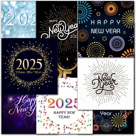 doodlecards Multipack 10x New Year Cards with envelopes. Mixed Pack Hogmanay 2025. 100% Recyclable. Made in the UK.