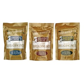 Chef Robert's Gourmet Breading Mix 3-Pack (Original, Cajun & Lemon Pepper Combo Pack)