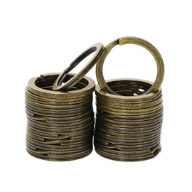 Tupalizy 1 Inch Round Flat Key Chain Rings for Women Dog Tag Collar Leash Metal Split Keychain Ring Organization for Home Office Car Keys Attachment Arts Crafts Project Belt Lanyards, 25PCS (Bronze)