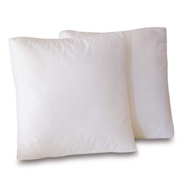 27x27x3 Hypoallergenic Luxury 100% Small Feather Boxed Euro Pillow Insert, 100% Cambric Cotton Shell, Never Vacuum-Packed, Odorless, Made in USA, Set of 2
