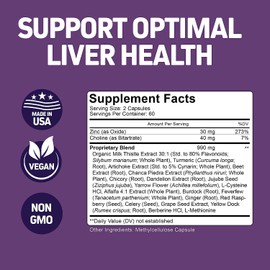 Herbtonics Liver Cleanse Detox & Repair Formula with Milk Thistle - Artichoke and Herbs Liver Health Support Supplement - Prostate Support Supplement for Men's Health | with Saw Palmetto & Less Urination