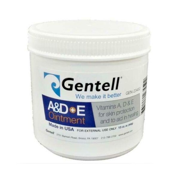 A & D Plus E Ointment, Gentell - 13 Oz. Jar - Medicinal Scent Ointment, Skin Protectant | A+D & E Vitamins First Aid | Seals Out Wetness | Helps Prevent Baby Diaper Rash - Pack of 3