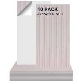 10Pack Large Acoustic Panels, 48x24x0.4 inch Sound Proof Panels for Walls, Self-Adhesive Sound Dampening Wall Panels, Noise Absorbing Decorative Wall Panels, Wall Noise Blocker for Home Studio (Camel)