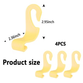 NHHC 4PCS Car Headrest Hook,Car Hooks for Purses and Bags,Hat Holder for Truck Seat Hanger Storage Organizer for Coats,Umbrellas,Grocery Bags,Handbags Universal Car Accessories (Yellow)