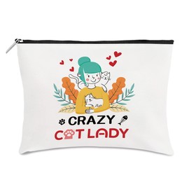 Cat Gifts for Women Cats Mum Gift for Cat Lovers Gifts for Women Crazy Cats Lady Gift Birthday Presents Makeup Bag Cosmetic Bags for Womens Christmas Presents for Womens