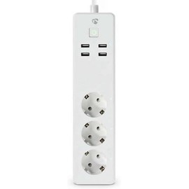 Nedis SmartLife Power Strip Wi-Fi 3 x Protective Contact (CEE 7/3) / 4 x USB 16 A 3680 W 1.80 m -10-40 °C Android™ / iOS White