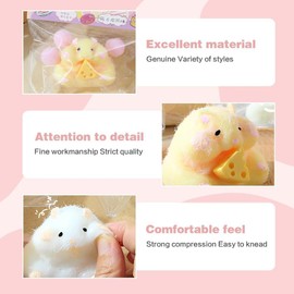 4 PCS Taba Squishy Toys, Taba Squishy Kit, Fufu Squishy, Hamster Squeeze Toys, Fidget Squeeze Toy Adorable for Adults,Stress Relief Novelty for Anxiety