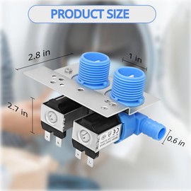 201468P Chrome Silver Metal Globe Valve Inlet Valve Fits Speed Queen, Kenmore, Whirlpool, Crosley, Inglis