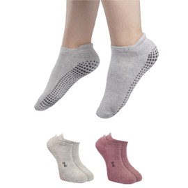 RØDER 2 Pairs of Stopper Socks for Men and Women, Yoga Socks, Non-Slip Socks, ABS Socks, House Socks with Nubs, Stopper Socks for Men, Dark grey/pink.