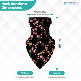 Trimming Shop Unisex Bandana Face Mask with Ear Loops Face & Neck Covering Dust Wind Protection Scarf Washable Breathable Reusable Run Walk Motorcycle Outdoor Floral Rose