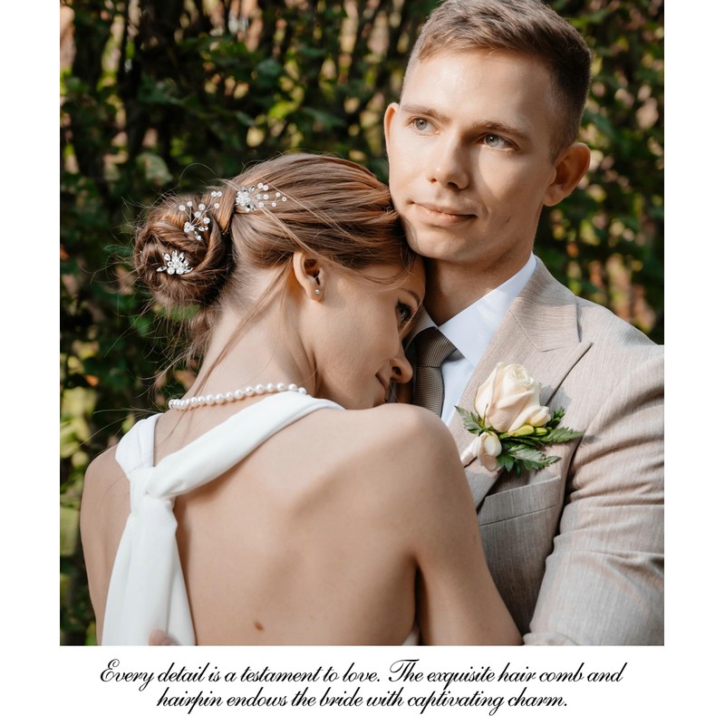 Chanaco Wedding Hair Accessories Bridal Hairpieces 7Pcs Pearl Hair Pins