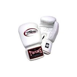 Twins Genuine Leather Boxing Gloves, white