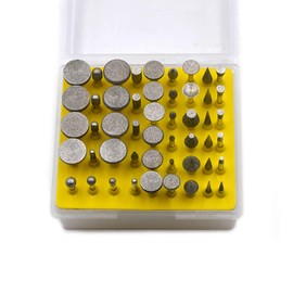 Oudtinz 50pcs Diamond Coated Grinding Head Grinding Burrs Set for Dremel Rotary Tool