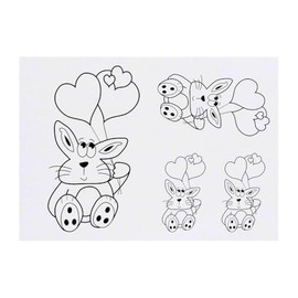 4 x 'Cute Bunny' Temporary Tattoos - Water Resistant, Skin-Safe, Non-Toxic Transfers, Mixed Sizes (TO00080970)