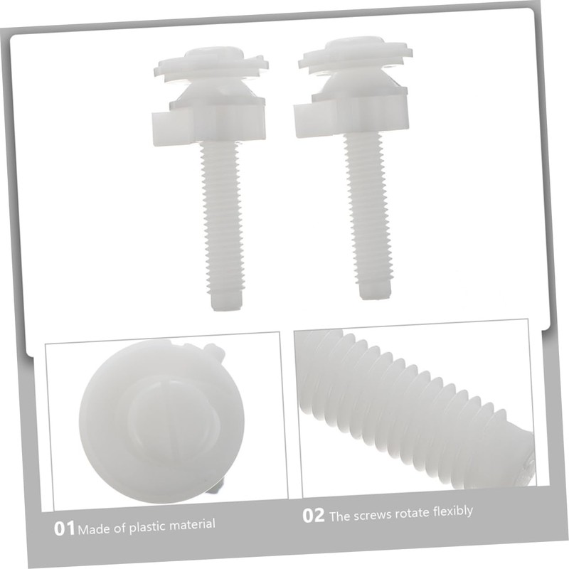 SHINEOFI 2Pcs Toilet Seat Mounting Bolts with Washers Wear Resistant
