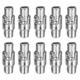 sourcing map 10pcs Leather Cord End Clasp 3mm Hole Magnetic Cord End Caps Closures Leather Bracelet Buckle for Jewelry Making DIY Supplies Crafts, Silver Tone