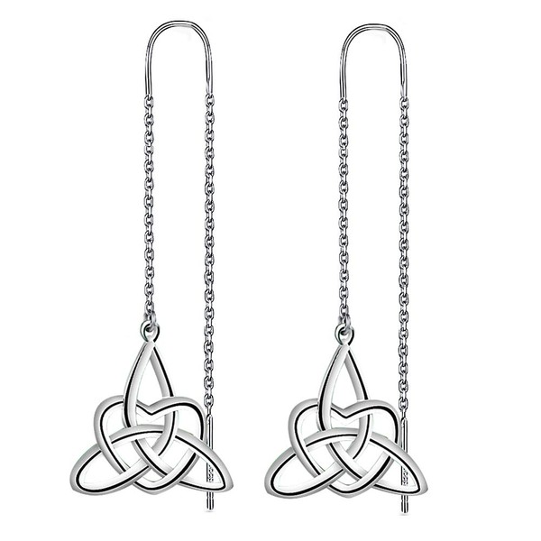 Meyiert 925 Sterling Silver Irish Celtic Knot Triangle Love Heart