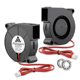 GDSTIME 2 pieces 5015 fan 24 V double ball bearing 50 x 50 x 15 mm fan turbo 100 cm cable 24 volt 50 x 15 fan 6000 rpm