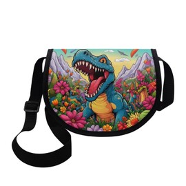 HELLHERO Dinosaur Purse for Girls Boys Small Crossbody Purses Age 6-8 Kids Pocketbook Shoulder Messenger Bag Wallet Sling Flight Bag Phone Holder Travel Holiday Cruise Shopping