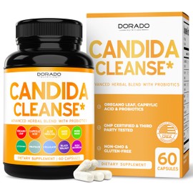 Candida Cleanse Detox (60 Count) Advanced Candida Cleanse Supplement with Probiotics Herbal Blend Extracts 11 -in-1 for Women and Men Non-GMO , Third Party Tested , Gluten free & Made in USA