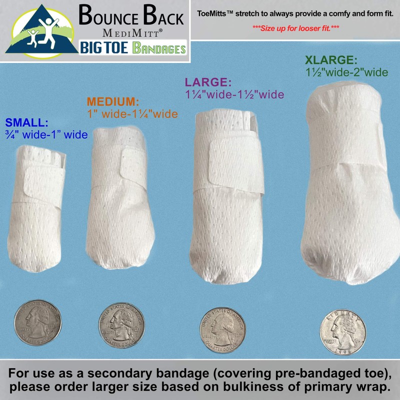 MediMitt ToeMitt Big Toe Bandages Non-Adhesive (Full Coverage Big Toe