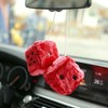 YGMONER Couple 2.75” Fuzzy Dice with Leather Dots Retro Car