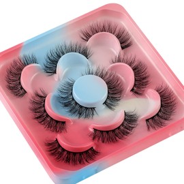 Eyelashes, Russian Stripes, False Eyelashes, D Curl Lashes, Natural Fluffy 3D Fluffy False Eyelashes Look Like Eyelash Extensions (DB04)