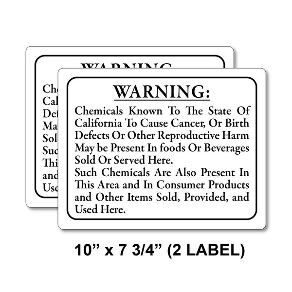CA Prop 65 Warning Sign (10x7.5)