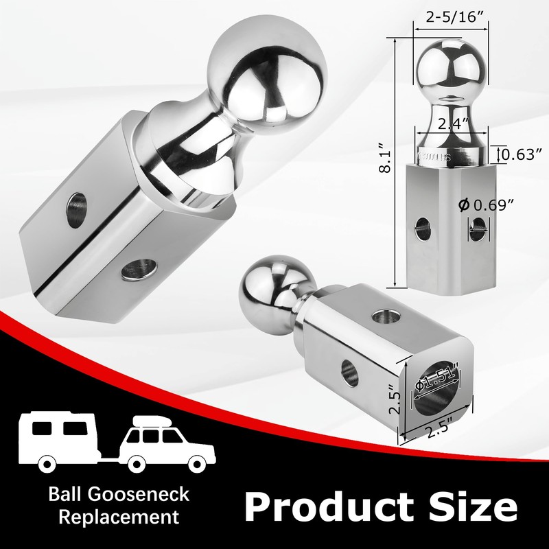 Gooseneck Ball Hitch GNXA2000 2-5/16" Replacement Compatible with B-W Trailer