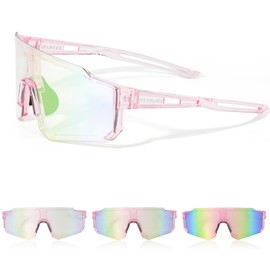 XSYKJGS Photochromic Sports Sunglasses, UV400 Protection, Ultralight Quick Glasses for Bike, MTB, Fishing, Green