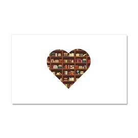 CafePress Book Lover Heart Shape Reading Car Magnet 20 X 12 Car Magnet, 20"x 12" Magnetic Door Display