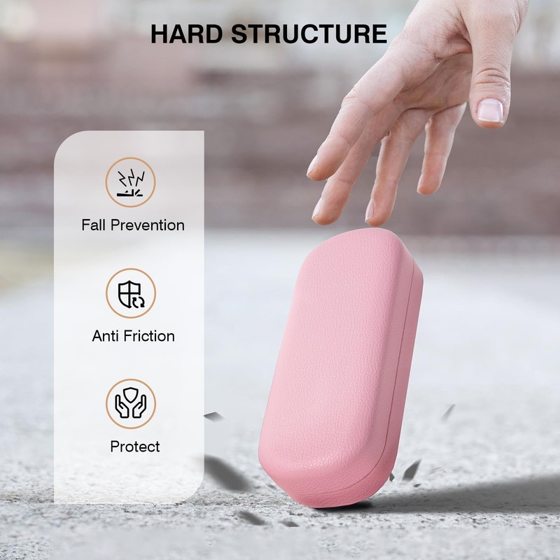 Marvolia Glasses Case Hard Shell Large Eyeglasses Case PU Leather